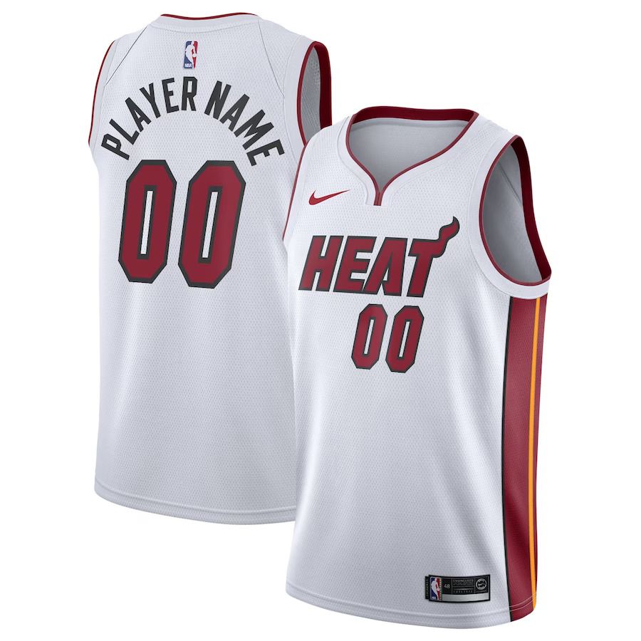 Men Miami Heat Nike White Swingman Custom NBA Jersey->youth nba jersey->Youth Jersey